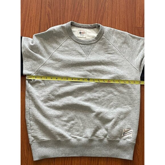 Todd Snyder x Champion Grey Banded Arm Stripe V Crewneck Sweatshirt Large - Picture 11 of 14